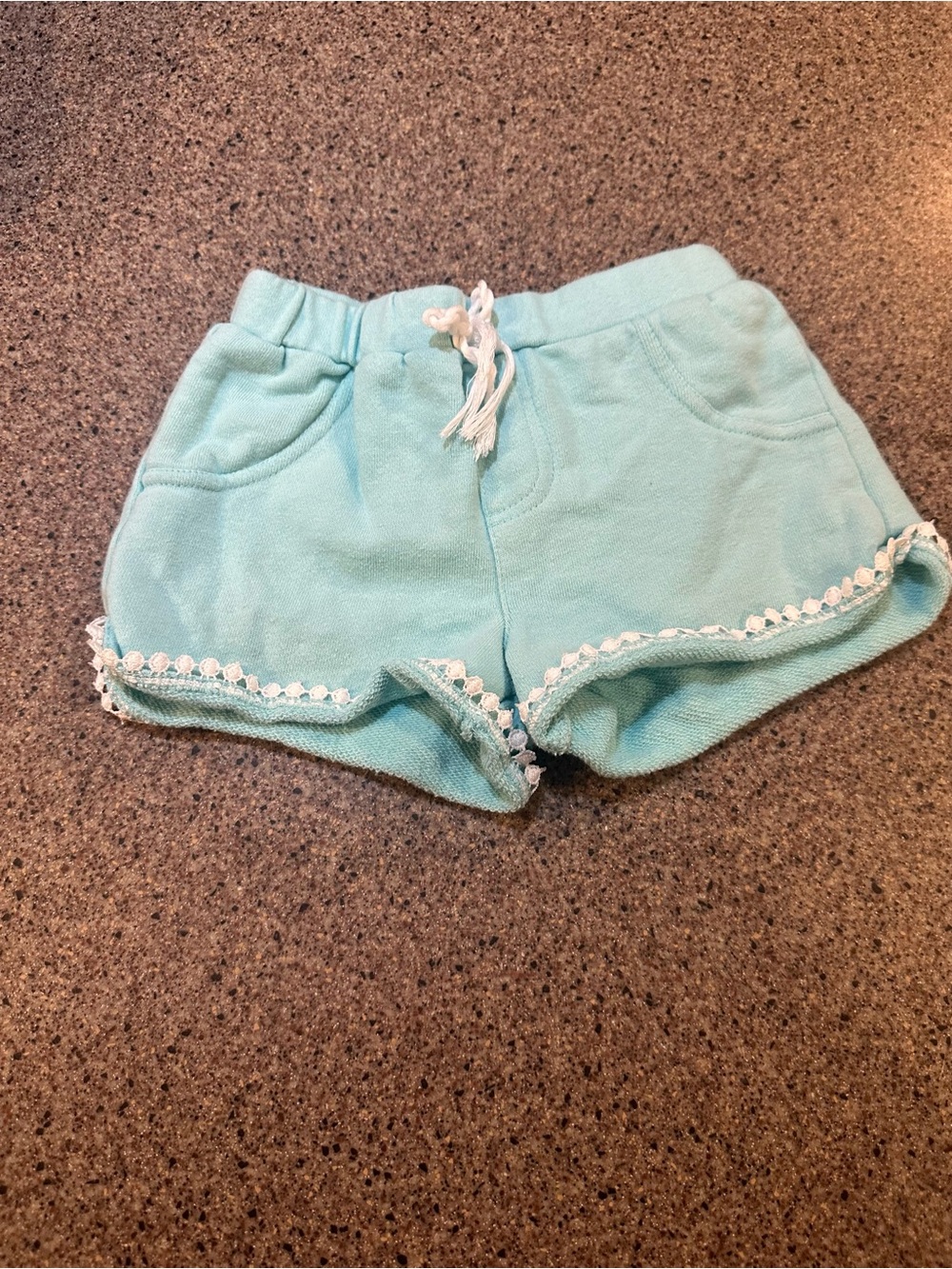Aeropostale Mint Green Girls' Knit Shorts with Lace Trim